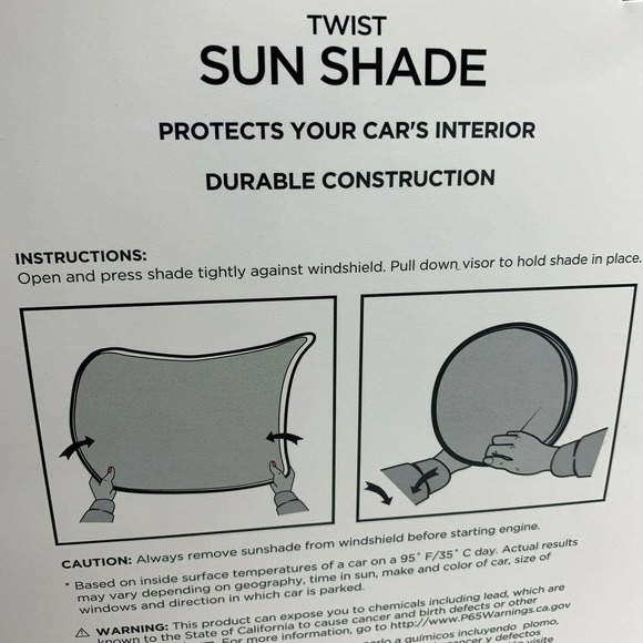 Auto Drive Twist Sun Shade Universal Fit UV Protection 2 Piece Black Orange - Picture 7 of 9